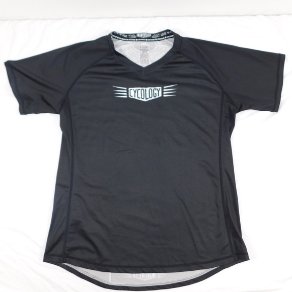 Cycology Performance MTB Short Sleeve Jersey – Black with Winged Gear Graphic - Picture 6 of 7